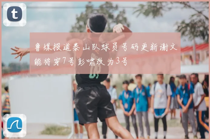 鲁媒报道泰山队球员号码更新谢文能将穿7号彭啸改为3号